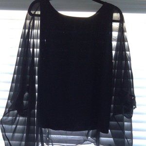 NWOT Black Sheer blouse